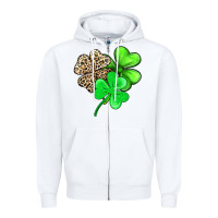 White three clover Zipper Hoodie - AdoDesignShop