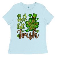 Baby Blue St. Patrick's A wee bit irish Ladies Tee - OliviaCreatesArt