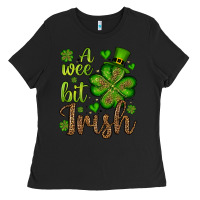 Black St. Patrick's A wee bit irish Ladies Tee - OliviaCreatesArt