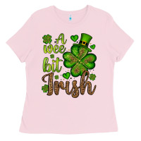 Bubblegum Pink St. Patrick's A wee bit irish Ladies Tee - OliviaCreatesArt