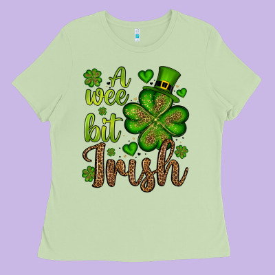 St. Patrick's A Wee Bit Irish Ladies Tee Designed By Oliviacreatesart