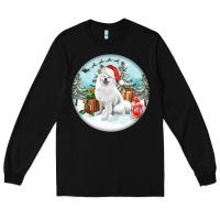 Black Christmas samoyed dog Long Sleeve Tee - FaDigitalArtStudio