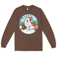 Chestnut Christmas samoyed dog Long Sleeve Tee - FaDigitalArtStudio