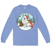 Colony Blue Christmas samoyed dog Long Sleeve Tee - FaDigitalArtStudio