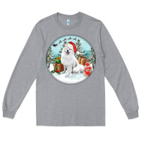 Heather Grey Christmas samoyed dog Long Sleeve Tee - FaDigitalArtStudio