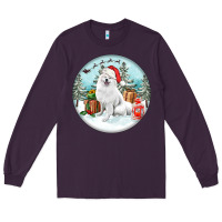 Plum Christmas samoyed dog Long Sleeve Tee - FaDigitalArtStudio