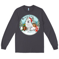 Smoke Christmas samoyed dog Long Sleeve Tee - FaDigitalArtStudio