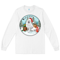 White Christmas samoyed dog Long Sleeve Tee - FaDigitalArtStudio