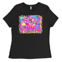 Black Hot Girl Summer Tie Dye Leopard Ladies Tee - CowCowDesign