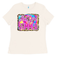 Bone Hot Girl Summer Tie Dye Leopard Ladies Tee - CowCowDesign