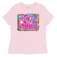 Bubblegum Pink Hot Girl Summer Tie Dye Leopard Ladies Tee - CowCowDesign