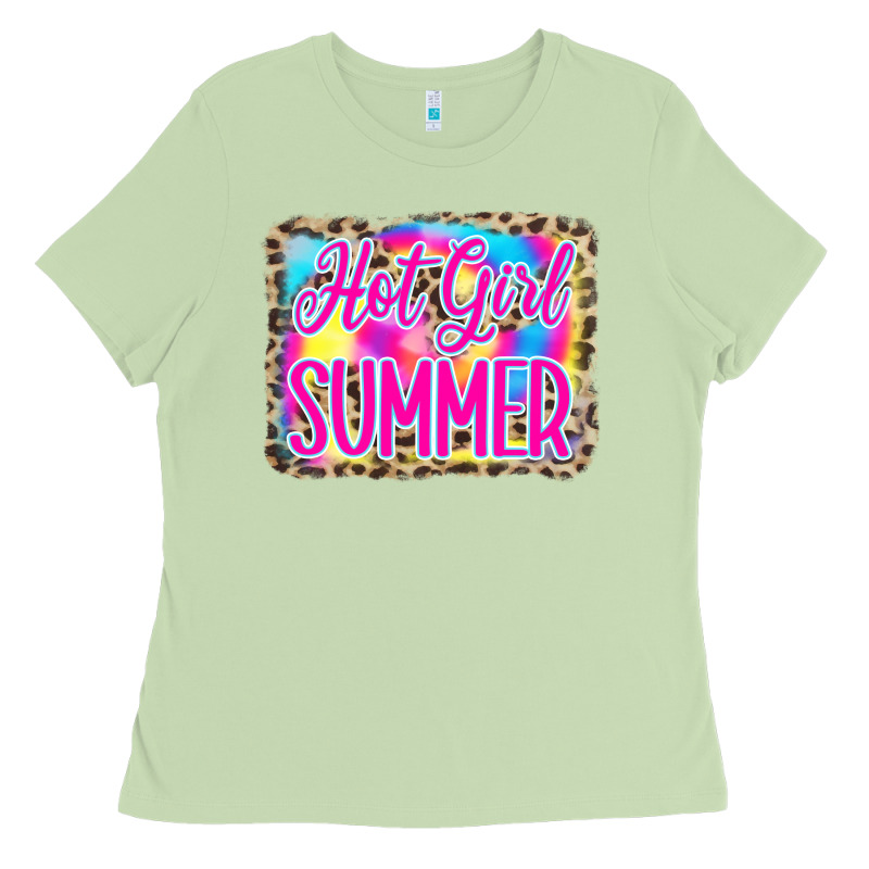 Hot Girl Summer Tie Dye Leopard Ladies Tee by CowCowDesign | Teevron