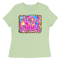 Matcha Hot Girl Summer Tie Dye Leopard Ladies Tee - CowCowDesign