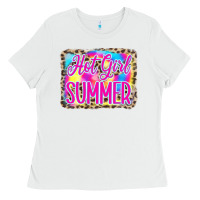 White Hot Girl Summer Tie Dye Leopard Ladies Tee - CowCowDesign
