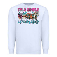 White i'm a simple woman Premium Sweatshirt - JahusDesignShop