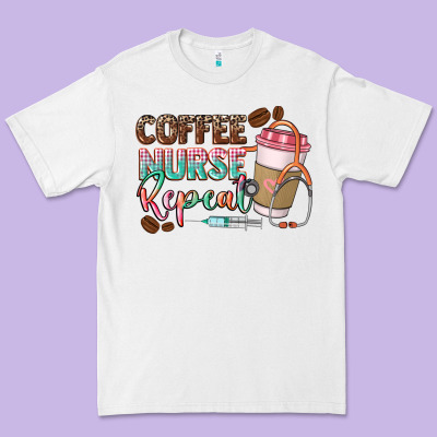 Coffee Nurse Repeat Premium Tee Designed By Cowgirlartshop