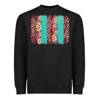 Black valentine's day floral leopard brushstroke Heavyweight Sweatshirt - AdoDesignShop