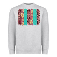 Heather Grey valentine's day floral leopard brushstroke Heavyweight Sweatshirt - AdoDesignShop