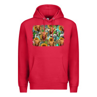 Cardinal highland cow western background Premium Hoodie - Jasminsmagicworld