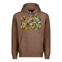 Chestnut highland cow western background Premium Hoodie - Jasminsmagicworld
