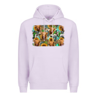 Lilac highland cow western background Premium Hoodie - Jasminsmagicworld