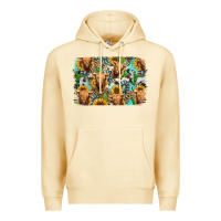 Pina Colada highland cow western background Premium Hoodie - Jasminsmagicworld