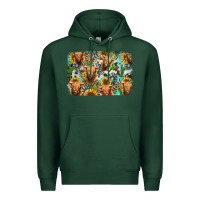 Sports Green highland cow western background Premium Hoodie - Jasminsmagicworld