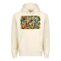 Tofu highland cow western background Premium Hoodie - Jasminsmagicworld