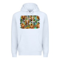 White highland cow western background Premium Hoodie - Jasminsmagicworld