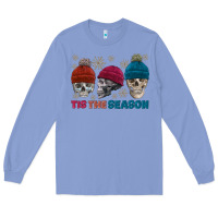 Colony Blue tis the season skull winter Long Sleeve Tee - FaDigitalArtStudio