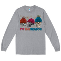 Heather Grey tis the season skull winter Long Sleeve Tee - FaDigitalArtStudio