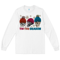White tis the season skull winter Long Sleeve Tee - FaDigitalArtStudio