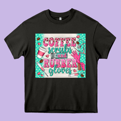 Coffee Scrubs And Rubber Gloves Heavy Core Tee Designed By Tumblerdesignbyshophia