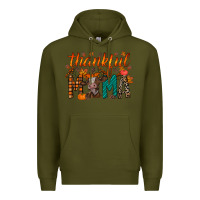Army Green thankful mama cow Premium Hoodie - RacoonDesign