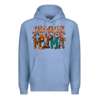 Colony Blue thankful mama cow Premium Hoodie - RacoonDesign