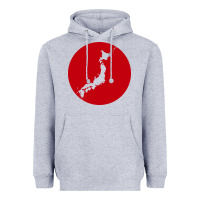 Heather Grey japan island Heavyweight Hoodie - baoMotion