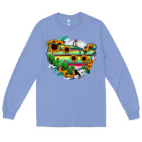 Colony Blue America Map Sunflower Cactus Serape Long Sleeve Tee - RanaPortraitStore