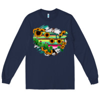 Navy America Map Sunflower Cactus Serape Long Sleeve Tee - RanaPortraitStore