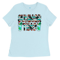 Baby Blue Summer Time Cowhide Serape Ladies Tee - CowCowDesign