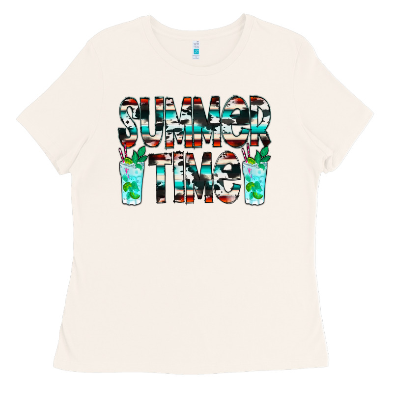 Summer Time Cowhide Serape Ladies Tee by CowCowDesign | Teevron
