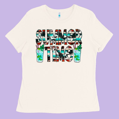 Summer Time Cowhide Serape Ladies Tee Designed By Cowcowdesign