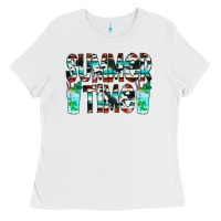 White Summer Time Cowhide Serape Ladies Tee - CowCowDesign