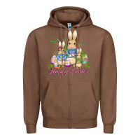 Chestnut easter bunny family wıth carrots and eggs Zipper Hoodie - AdoDesignShop