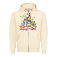 Sandshell easter bunny family wıth carrots and eggs Zipper Hoodie - AdoDesignShop
