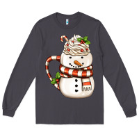 Smoke Christmas Snowman Coffee Cup Long Sleeve Tee - FaDigitalArtStudio