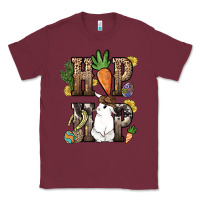Burgundy Hip hop Easter Bunny Easter Day Classic Tee - HowdyJamesFarm