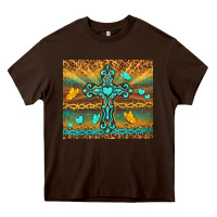 Chocolate Brown western cross Heavy Core Tee - TumblerDesignByShophia
