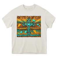 Cream western cross Heavy Core Tee - TumblerDesignByShophia