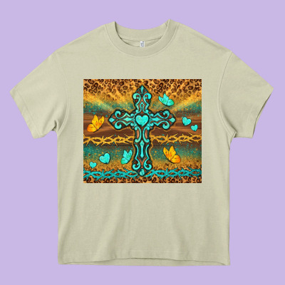 Western Cross Heavy Core Tee Designed By Tumblerdesignbyshophia