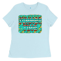 Baby Blue summer time glitter pineable Ladies Tee - CowCowDesign